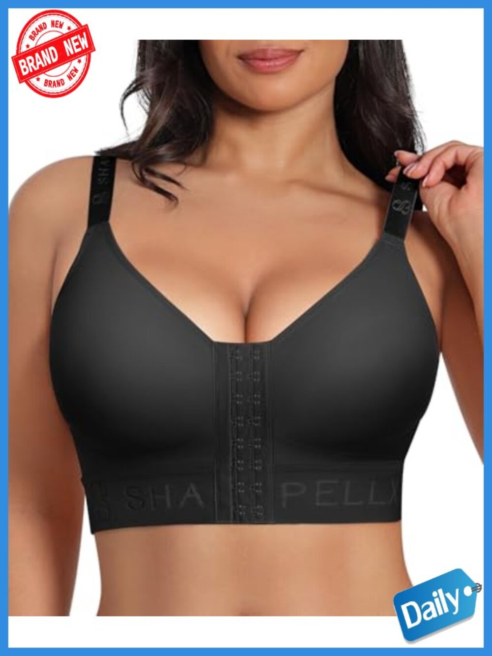 Post Surgery Front Closure Compression Bra Wireless, Soft Breathable